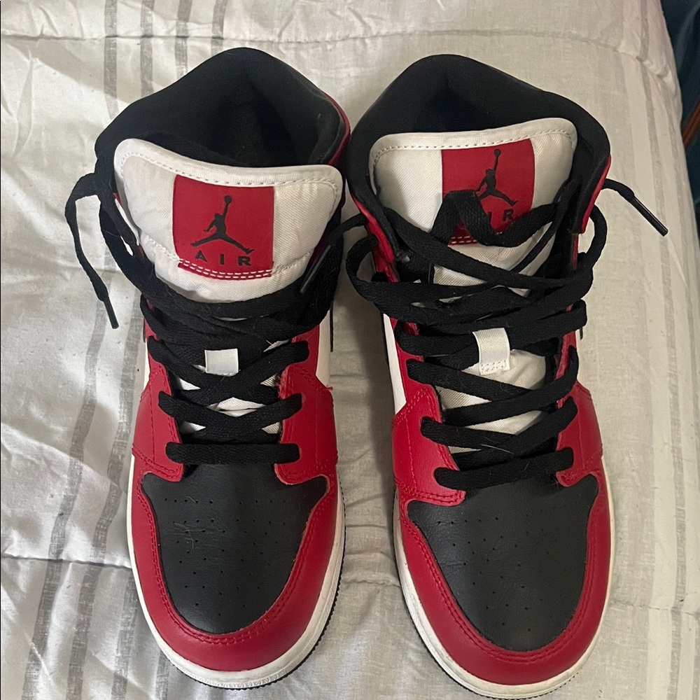 Jordan Kids Red and Black Sneakers
